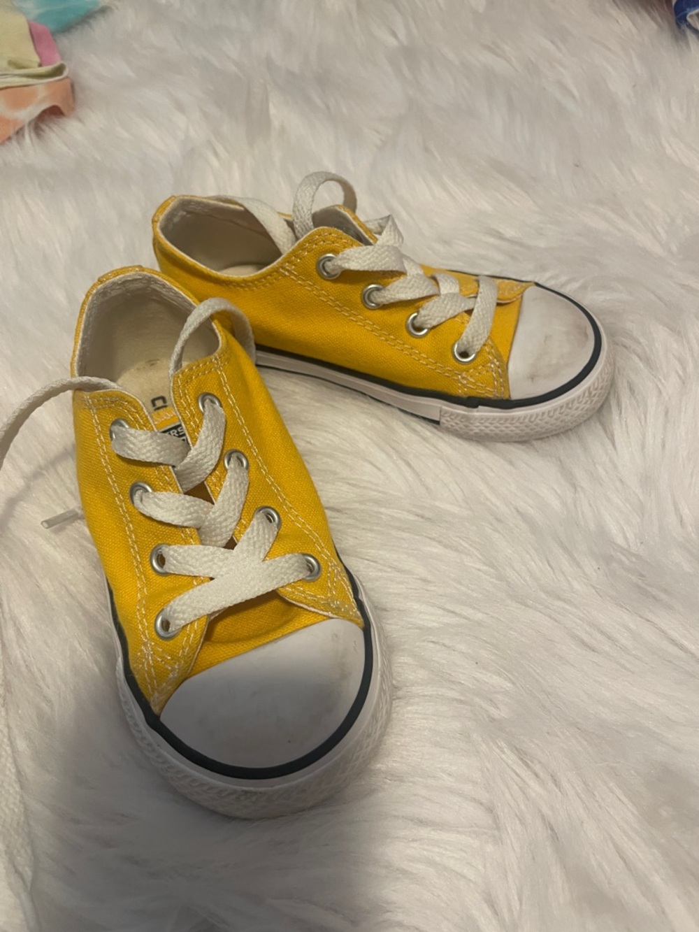 Converse All Star Kids Yellow Low-Top Sneakers - Picture 5 of 5